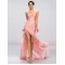 Sheath Sweetheart Split-Front Beaded Long Pink Chiffon Prom Evening Formal Party Dresses ED010686