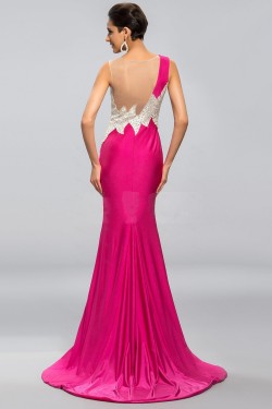 Trumpet/Mermaid Bateau Beaded Long Prom Evening Formal Party Dresses ED010689