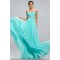A-Line Sweetheart Beaded Long Blue Chiffon Prom Evening Formal Party Dresses ED010690