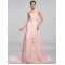A-Line Long Pink Chiffon Prom Evening Formal Party Dresses ED010691