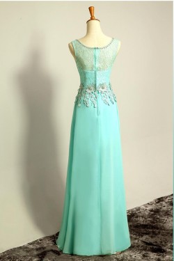 A-Line Beaded Lace and Chiffon Long Prom Evening Formal Party Dresses ED010696