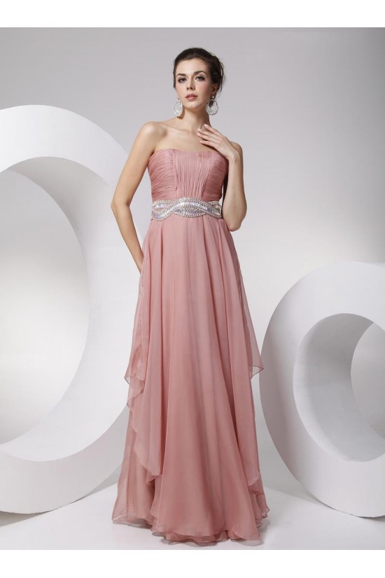 A-Line Strapless Beaded Long Chiffon Prom Evening Formal Party Dresses ED010699 A-Line Strapless Beaded Long Chiffon Prom Evening Formal Party Dresses ED010699