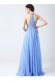 A-Line V-Neck Beaded Long Chiffon Prom Evening Formal Party Dresses ED010704