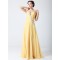 A-Line Sweetheart Beaded Long Yellow Chiffon Prom Evening Formal Party Dresses ED010706
