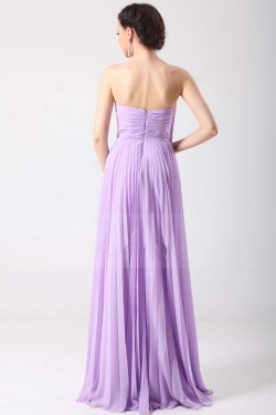 A-Line Sweetheart Pleated Beaded Long Chiffon Prom Evening Formal Party Dresses ED010707