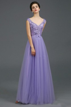 A-Line Off-the-Shoulder Beaded Long Prom Evening Formal Party Dresses ED010708