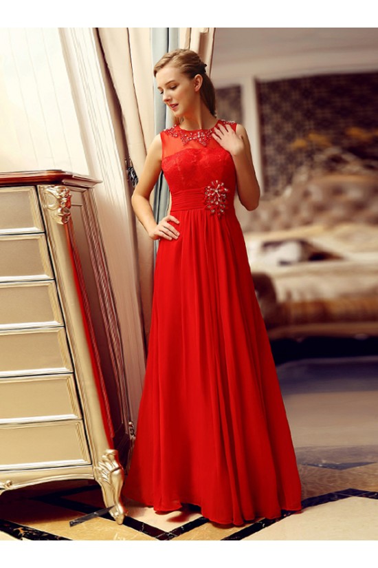 A-Line Jewel Beaded Long Red Lace and Chiffon Prom Evening Formal Party Dresses ED010709 A-Line Jewel Beaded Long Red Lace and Chiffon Prom Evening Formal Party Dresses ED010709