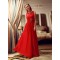 A-Line Jewel Beaded Long Red Lace and Chiffon Prom Evening Formal Party Dresses ED010709
