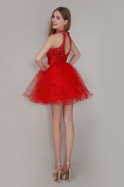 Short/Mini Red Beaded Prom Evening Formal Party Dresses ED010712