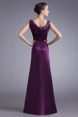 Sheath Beaded Long Purple Prom Evening Formal Party Dresses ED010715