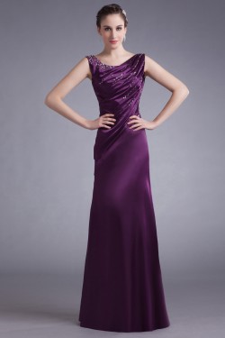 Sheath Beaded Long Purple Prom Evening Formal Party Dresses ED010715
