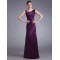 Sheath Beaded Long Purple Prom Evening Formal Party Dresses ED010715