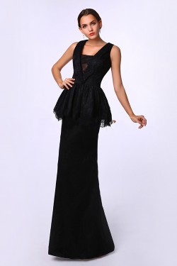 Elegant Long Black Lace Prom Evening Formal Party Dresses ED010716