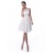 A-Line Short White Lace and Chiffon Prom Evening Formal Party Bridesmaid Dresses ED010717