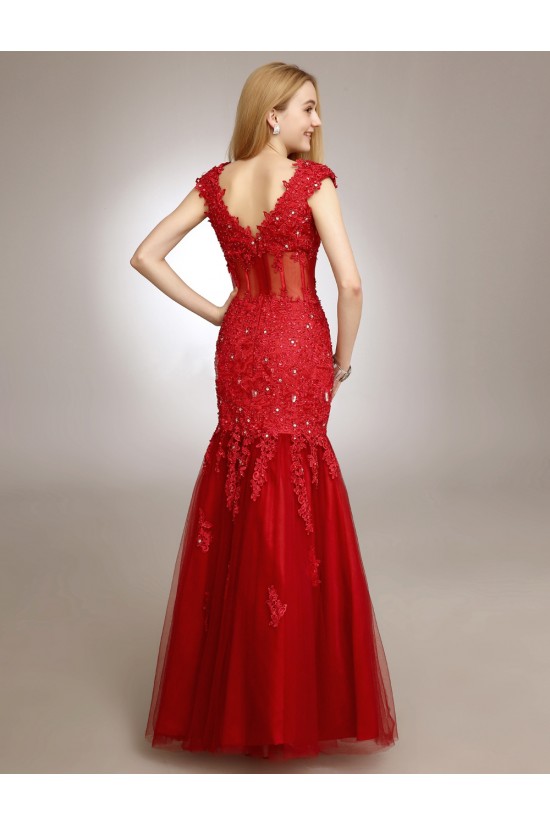 Trumpet/Mermaid V-Neck Long Red Beaded Applique Prom Evening Formal Party Dresses ED010719 Trumpet/Mermaid V-Neck Long Red Beaded Applique Prom Evening Formal Party Dresses ED010719