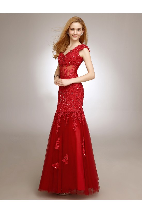 Trumpet/Mermaid V-Neck Long Red Beaded Applique Prom Evening Formal Party Dresses ED010719 Trumpet/Mermaid V-Neck Long Red Beaded Applique Prom Evening Formal Party Dresses ED010719