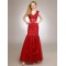 Trumpet/Mermaid V-Neck Long Red Beaded Applique Prom Evening Formal Party Dresses ED010719