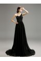 A-Line One-Shoulder Beaded Long Black Chiffon Prom Evening Formal Party Dresses ED010721 A-Line One-Shoulder Beaded Long Black Chiffon Prom Evening Formal Party Dresses ED010721