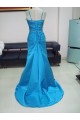 Spaghetti Strap Beaded Long Blue Prom Evening Formal Party Dresses ED010728