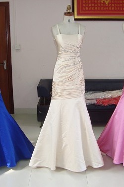 Trumpet/Mermaid Spaghetti Strap Sequin Long Prom Evening Formal Party Dresses ED010729