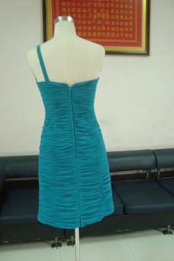 Sheath One-Shoulder Short/Mini Pleated Prom Evening Formal Party Dresses ED010739