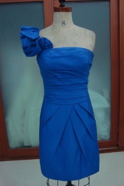 Short/Mini One-Shoulder Blue Prom Evening Formal Party Dresses ED010741