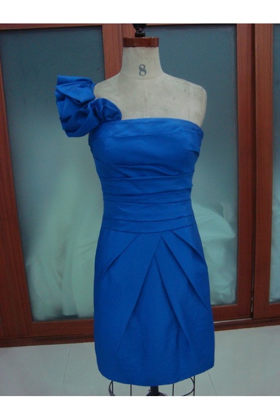 Short/Mini One-Shoulder Blue Prom Evening Formal Party Dresses ED010741