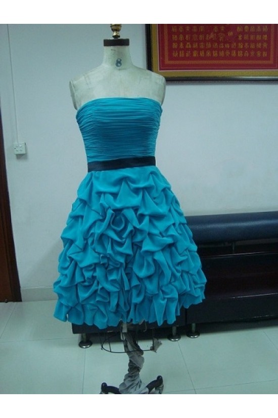Short Strapless Pleated Prom Evening Formal Party Dresses ED010742