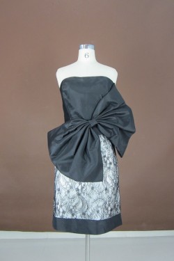 Sheath Strapless Bowknot Short Prom Evening Formal Party Dresses ED010752