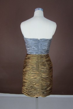 Short Strapless Pleated Prom Evening Formal Party Dresses ED010753