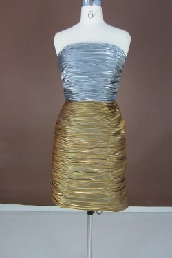 Short Strapless Pleated Prom Evening Formal Party Dresses ED010753