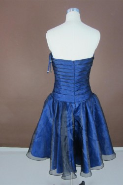 A-Line Strapless Short Blue Prom Evening Formal Party Dresses ED010754