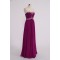 Sheath/Column Strapless Beaded Long Chiffon Prom Evening Formal Party Dresses ED010757