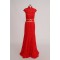 High Neck Long Red Lace Prom Evening Formal Party Dresses ED010758