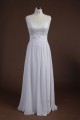 A-Line Long White Sequin Applique Chiffon Prom Evening Formal Party Dresses ED010760