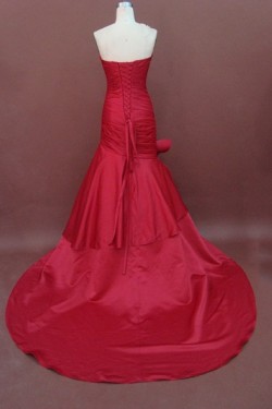 Trumpet/Mermaid Sweetheart Long Red Prom Evening Formal Party Dresses ED010762