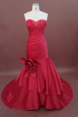 Trumpet/Mermaid Sweetheart Long Red Prom Evening Formal Party Dresses ED010762