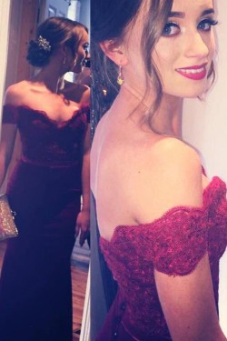 Mermaid Off-the-Shoulder Long Prom Evening Formal Party Dresses ED010771