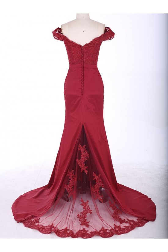Mermaid Off-the-Shoulder Long Prom Evening Formal Party Dresses ED010771