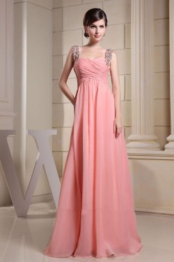 Empire Straps Sleeveless Long Chiffon Prom Evening Dresses Maternity Evening Dresses ED010775