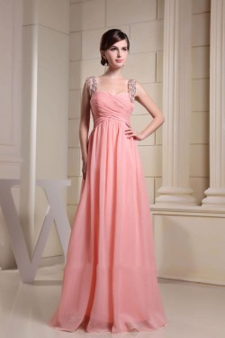 Empire Straps Sleeveless Long Chiffon Prom Evening Dresses Maternity Evening Dresses ED010775