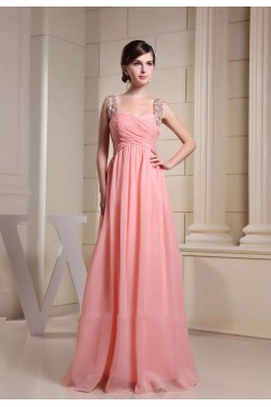 Empire Straps Sleeveless Long Chiffon Prom Evening Dresses Maternity Evening Dresses ED010775