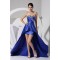 High Low Sweetheart Beaded Blue Prom Evening Dresses ED010779