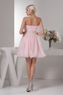 A-Line Sweetheart Short Pink Beaded Cocktail Homecoming Prom Evening Dresses ED010780