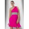 A-Line One-Shoulder Short Pink Cocktail Homecoming Prom Evening Dresses ED010781
