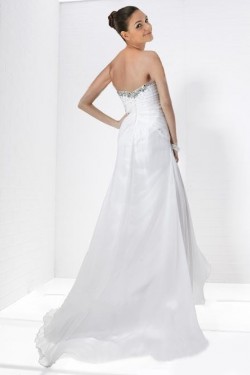 A-Line Sweetheart Split-Front Beaded Long Chiffon Prom Evening Dresses ED010784