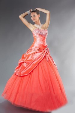 Ball Gown Strapless Beaded Prom Evening Dresses ED010785