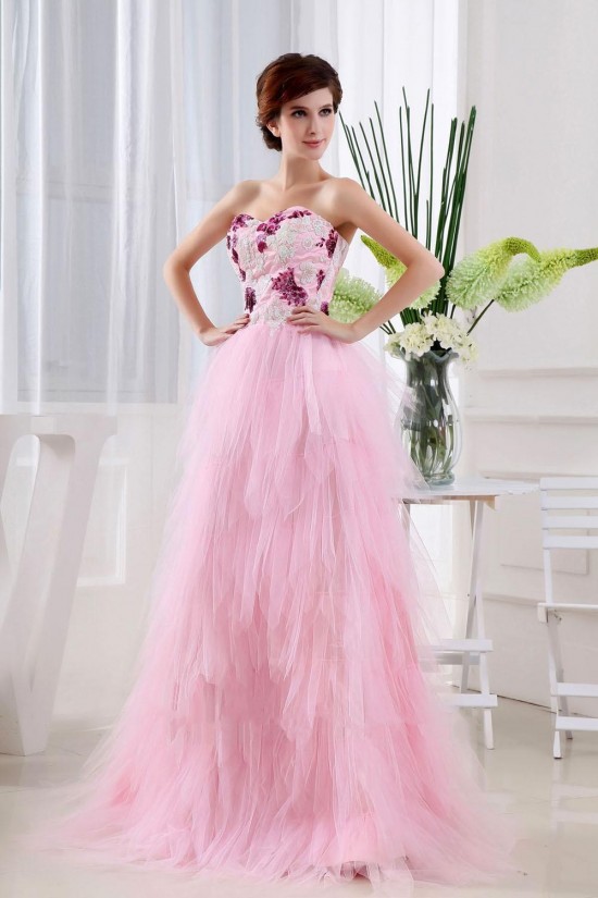 A-Line Long Pink Prom Evening Dresses ED010786 A-Line Long Pink Prom Evening Dresses ED010786