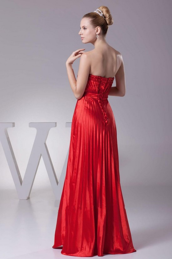 A-Line Strapless Pleated Long Red Prom Evening Dresses ED010789 A-Line Strapless Pleated Long Red Prom Evening Dresses ED010789