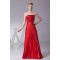 A-Line Strapless Pleated Long Red Prom Evening Dresses ED010789
